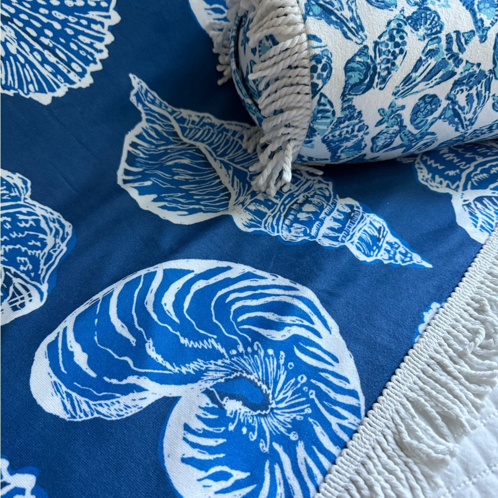 Lilly Pulitzer beach towel and pillow